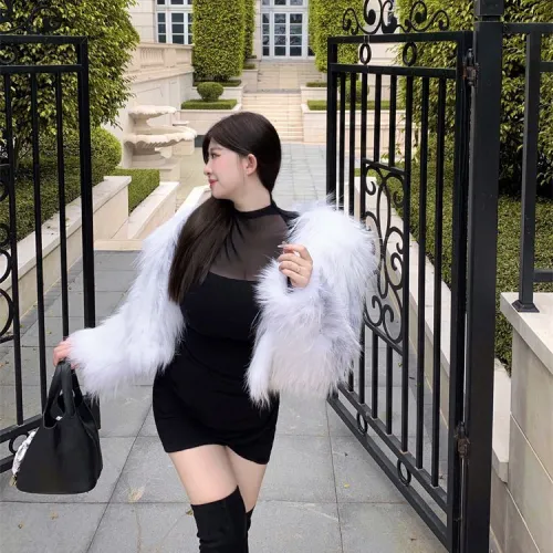 Zhou White Черное Женское Длинное Платье с Рукавами
