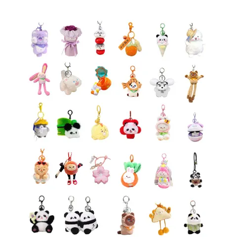 Dolls and bears dance Милый Маленький Натуральный мех Плюшевый Брелок Press Wa Squeak Брелок Кукла Украшение Слепые коробки